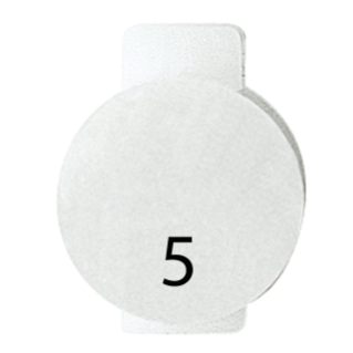 LENS WITH ILLUMINATED SYMBOL FOR COMMAND DEVICES - FIVE - SYMBOL 5 - SYSTEM WHITE