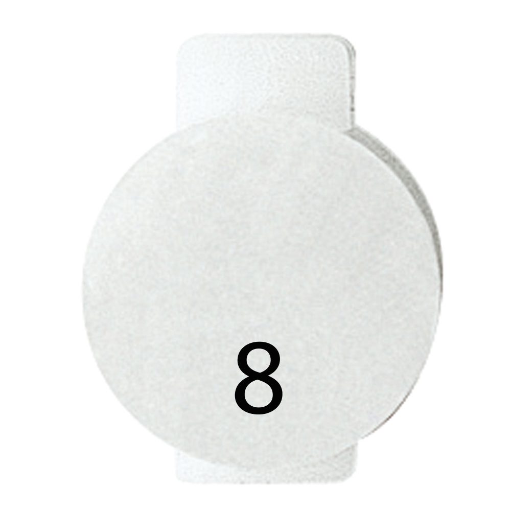  LENS MET VERLICHT SYMBOOL VOOR BEDIENINGSAPPARATEN - ACHT - SYMBOOL 8 - SYSTEM WHITE