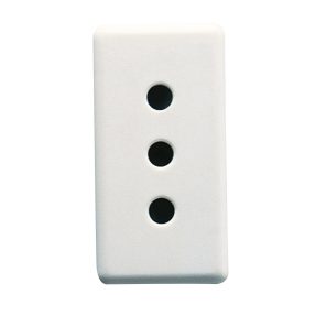 italian standard socket-outlet 250v ac - 2p+e 10a - p11 - 1 module - system white