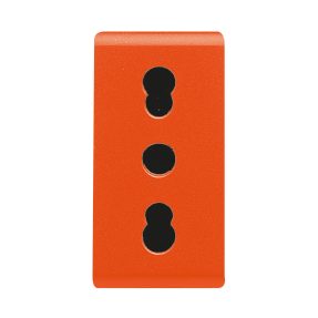 presa standard italiano 250v ac - per linee dedicate - 2p+t 16a bivalente - p17-11 - 1 modulo - arancio - system