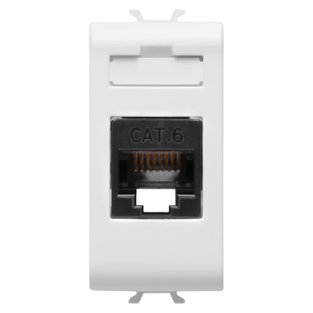 rj45 prise - catégorie 6 - utp - 1 module - blanc brillant - chorusmart