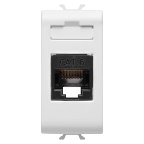 rj45 socket - category 6 - utp - 1 module - glossy white - antibacterial - chorusmart