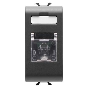 conector telefónico norma internacional - rj11 toolless - 1 módulo - negro satinado - chorusmart