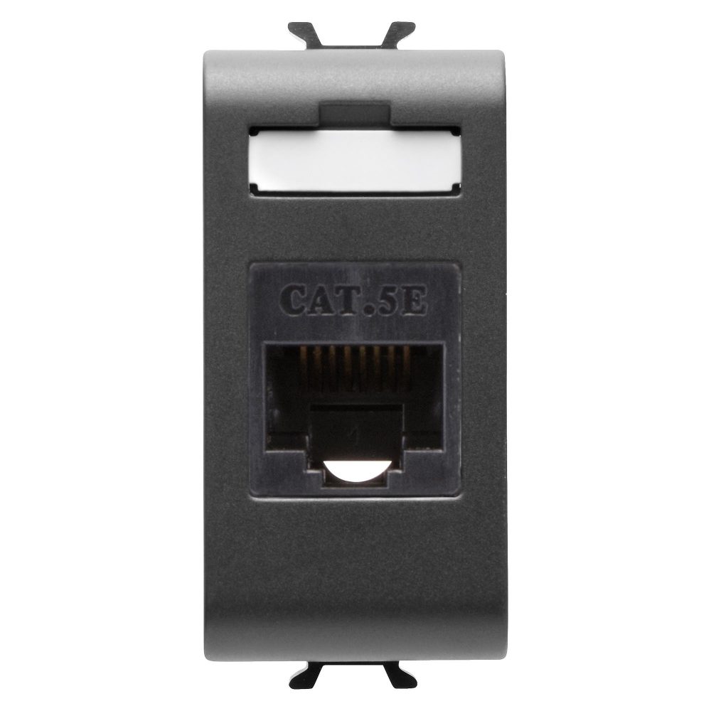 presa rj45 - categoria 5e - utp - 1 modulo – chorusmart – nero satinato