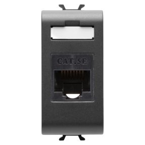 rj45 prise - catégorie 5e - utp - 1 module - noir satin - chorusmart