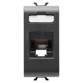 rj45 socket - category 6 - utp - 1 module - satin black - chorusmart