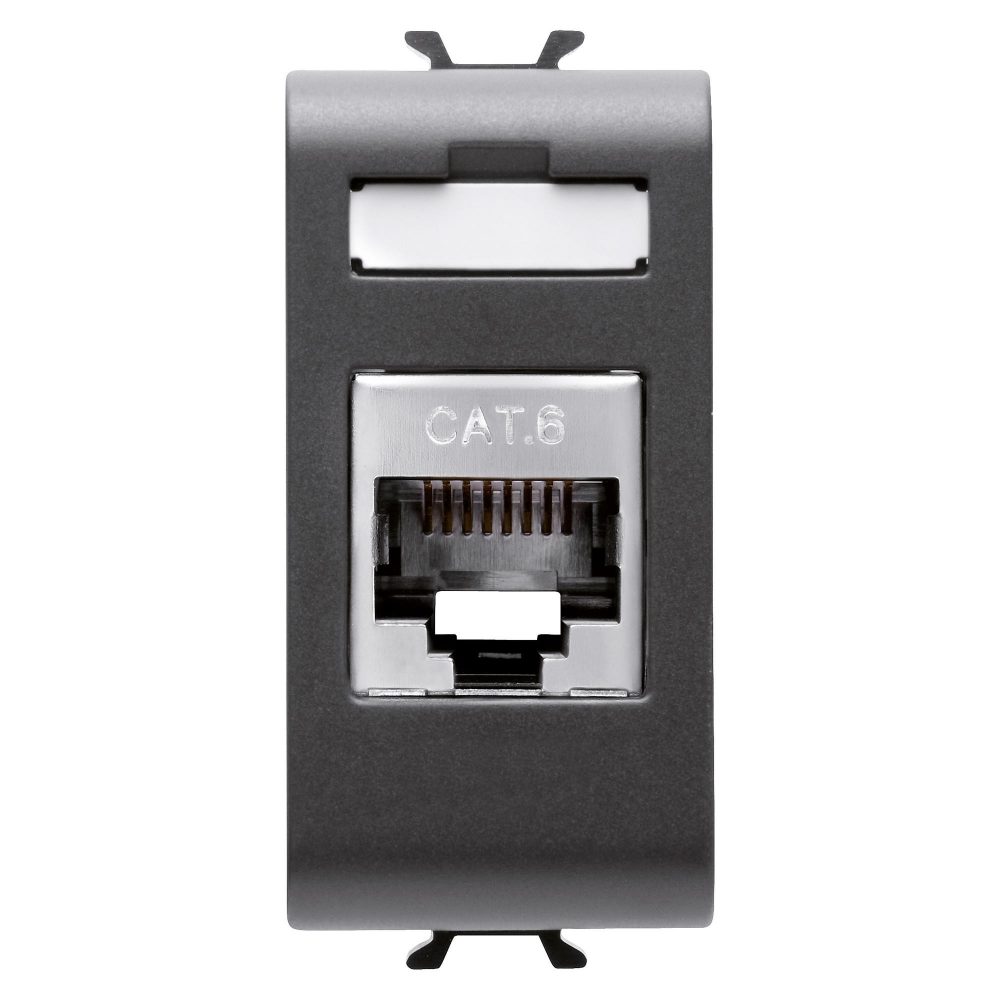 RJ45 SOCKET - CATEGORY 6 - FTP - 1 MODULE - SATIN BLACK - CHORUSMART