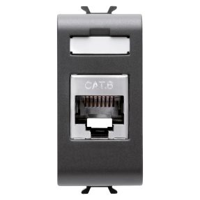 rj45 socket - category 6 - ftp - 1 module - satin black - chorusmart