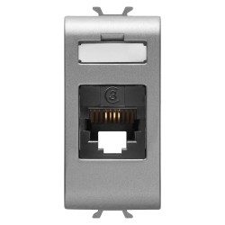  PRESA TELEFONICA STANDARD INTERNAZIONALE - RJ11 - MORSETTI A VITE - 1 MODULO - TITANIO - CHORUSMART