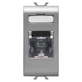 conector telefónico norma internacional - rj11 toolless - 1 módulo - titanio - chorusmart