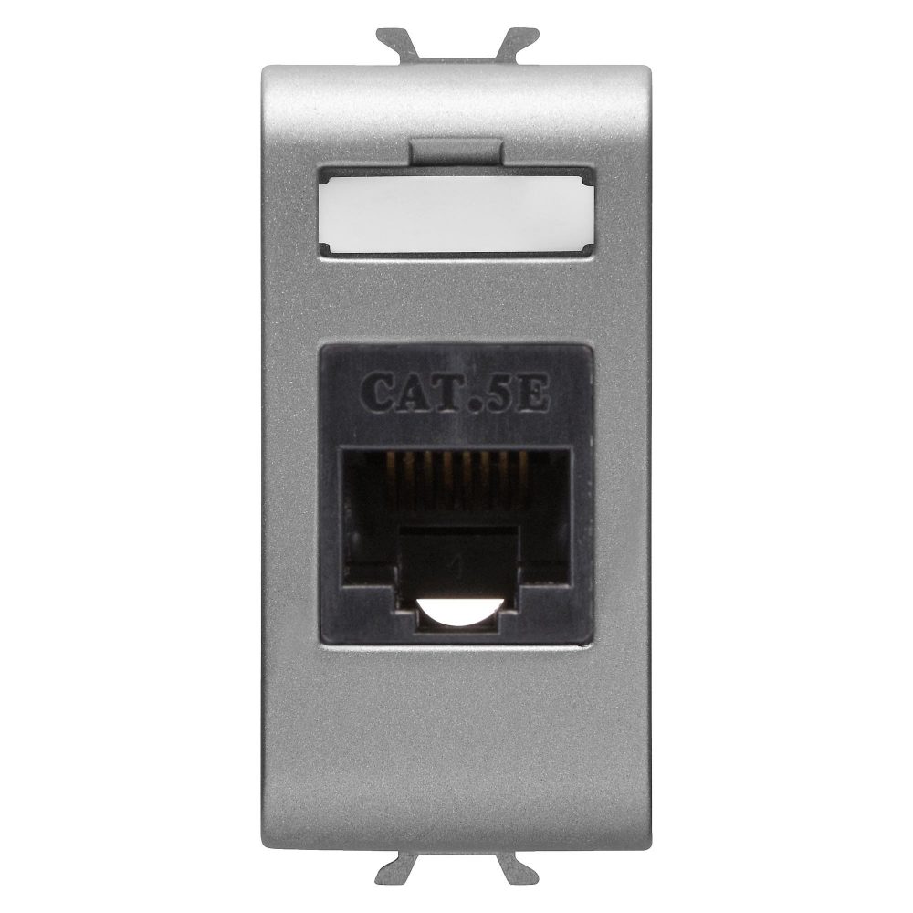 שקע rj45‎ - קטגוריה ‎5e - utp - 1‏‎‏‎ מודול - טיטניום - chorusmart