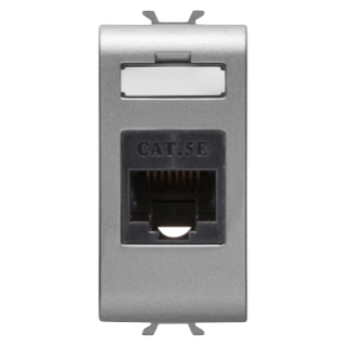 RJ45 SOCKET - CATEGORY 5e - UTP - 1 MODULE - TITANIUM - CHORUS