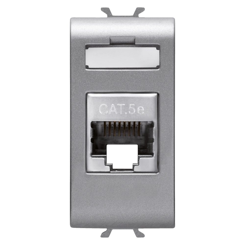  RJ45 CONTACTDOOS - CATEGORIE 5e - FTP - 1 MODULE - TITANIUM – CHORUSMART