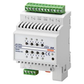 actuator for roller shutters - 4 channels - 6a - knx - ip20 - 4 modules - din rail mounting