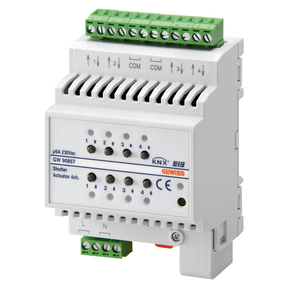 ACTUATOR FOR ROLLER SHUTTERS - 4 CHANNELS - 6A - KNX - IP20 - 4 MODULES ...