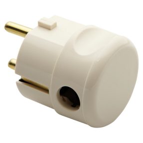 PORTABLE PLUG - 90° - GERMAN/FRENCH STANDARD - 2P+E 10/16A 250V ac - WHITE