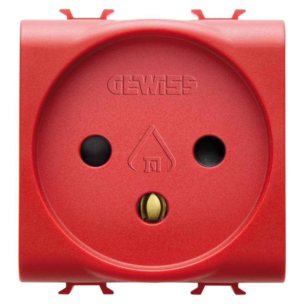  ISRAELI STANDARD SOCKET-OUTLET FOR DEDICATED LINES 250V ac - 2P+E 16A - 2 MODULES - RED - CHORUSMART