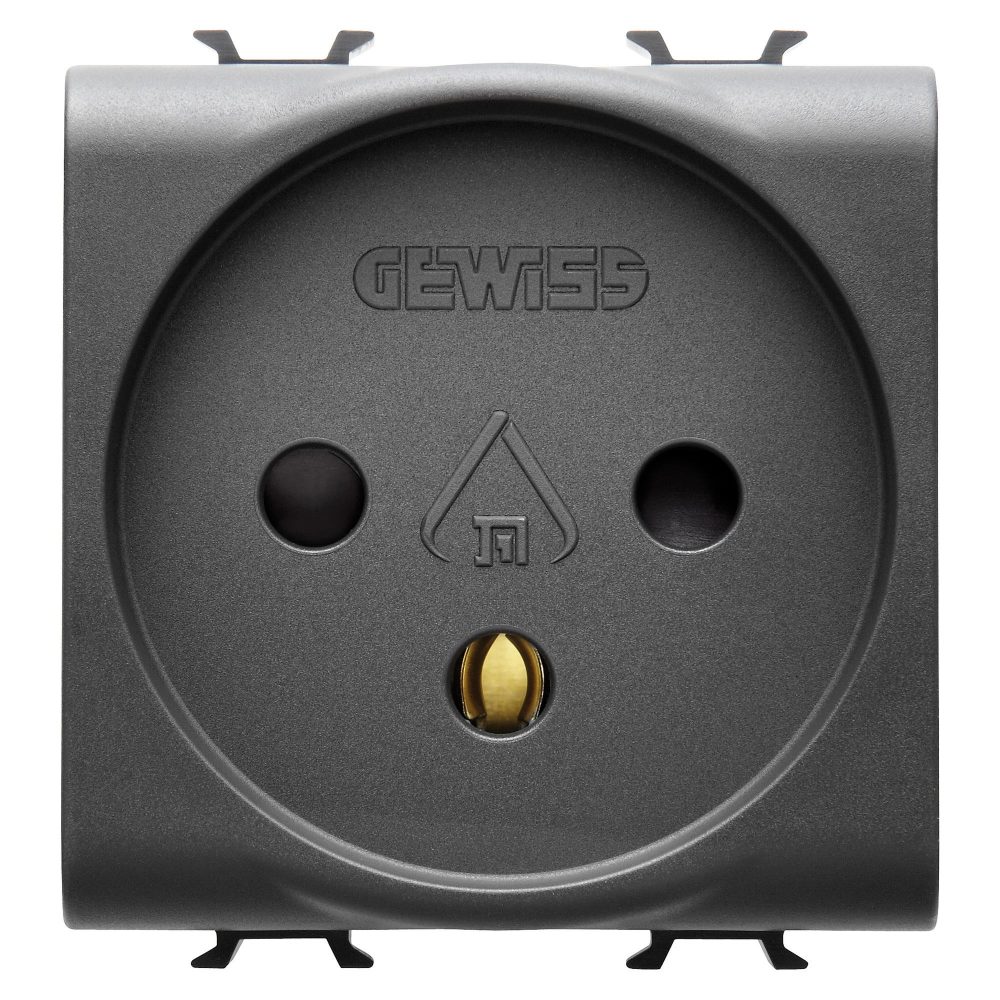 שקע בתקן ישראלי ‎250v ac - ‎2p+e 16a - 2 מודולים - שחור סטן (מט) - chorusmart