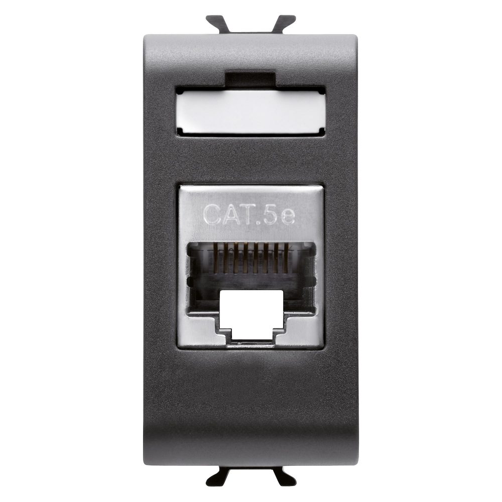  RJ45 SOCKET - CATEGORY 5e - FTP - 1 MODULE - SATIN BLACK - CHORUSMART