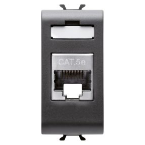 PRIZĂ RJ45 - CATEGORIA 5e - FTP - 1 MODUL - SATIN BLACK - CHORUSMART