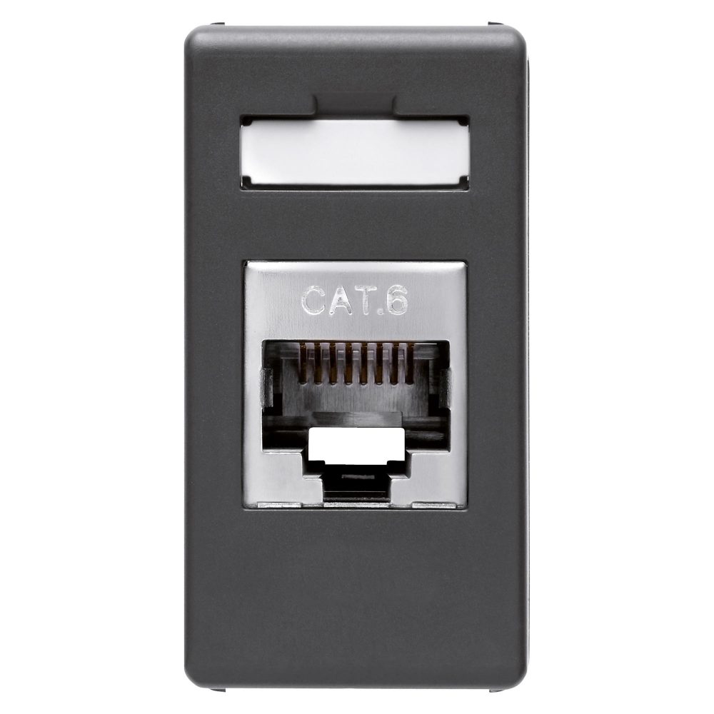  PRESA RJ45 - 4 COPPIE - CATEGORIA 6 - FTP - TOOLLESS - 1 MODULO - SYSTEM BLACK