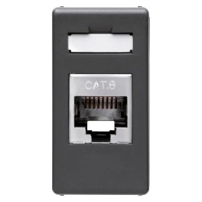 מחבר rj45‏ - 4 זוגות - קטגוריה 6 - ftp - ללא כלים - 1 מודול - system שחור