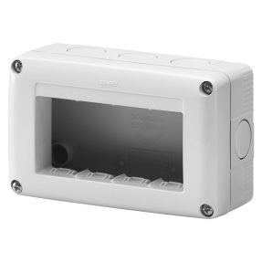 CONTENEDOR PARA APARATOS SYSTEM - PROTEGIDO - 4 MÓDULOS - GRIS RAL 7035 - IP40