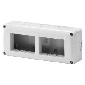 PROTECTED ENCLOSURE FOR SYSTEM DEVICES - HORIZONTAL MULTIPLE - 6 GANG - MODULE 3x2 - RAL 7035 GREY - IP40