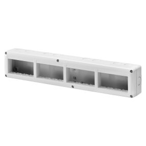 protected enclosure for system devices - horizontal multiple - 16 gang - module 4x4 - ral 7035 grey - ip40