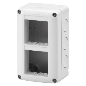 PROTECTED ENCLOSURE FOR SYSTEM DEVICES - VERTICAL MULTIPLE - 4 GANG - MODULE 2x2 - RAL 7035 GREY - IP40