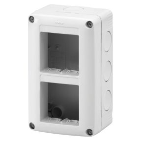 protected enclosure for system devices - vertical multiple - 4 gang - module 2x2 - ral 7035 grey - ip40