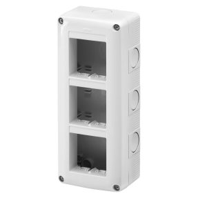 protected enclosure for system devices - vertical multiple - 6 gang - module 2x3 - ral 7035 grey - ip40