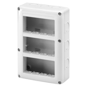 PROTECTED ENCLOSURE FOR SYSTEM DEVICES - VERTICAL MULTIPLE - 12 GANG - MODULE 4x3 - RAL 7035 GREY - IP40