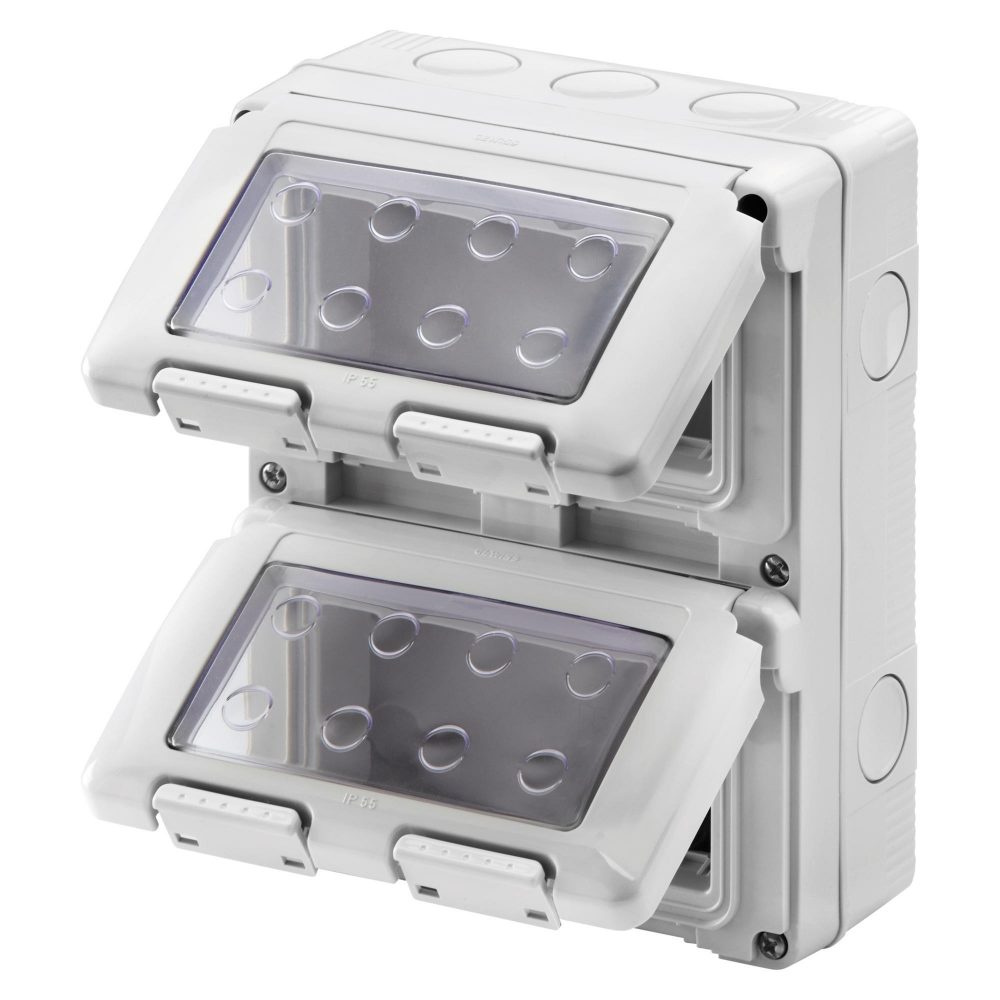 waterdichte kast voor system-apparaten - verticaal - 8 gang - module 4x2 - grijs - ip55
