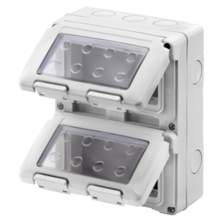 WATERTIGHT ENCLOSURE FOR SYSTEM DEVICES - VERTICAL - 8 GANG - MODULE 4X2 - GREY RAL 7035 - IP55