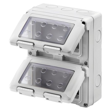Doze etanşe pentru aplicaţii fixe sau mobile - Gri RAL 7035 - IP55 Configuraţii verticale multiple