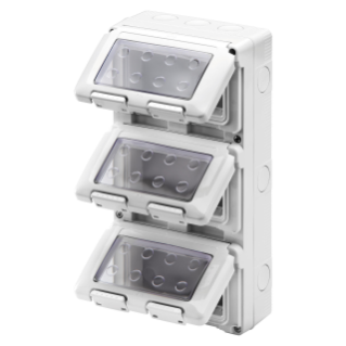 WATERTIGHT ENCLOSURE FOR SYSTEM DEVICES - VERTICAL - 12 GANG - MODULE 4X3 - GREY RAL 7035 - IP55