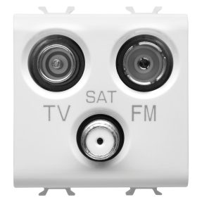 socket-outlet tv-fm-sat - direct - 2 modules - satin white - chorusmart