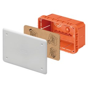 JUNCTION AND CONNECTION BOX - FOR BRICK WALLS - DIMENSIONS 152X98X70 - WHITE LID RAL9016