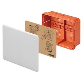 JUNCTION AND CONNECTION BOX - FOR BRICK WALLS - WITH DIN RAIL - DIMENSIONS 196X152X75 - WHITE LID RAL9016