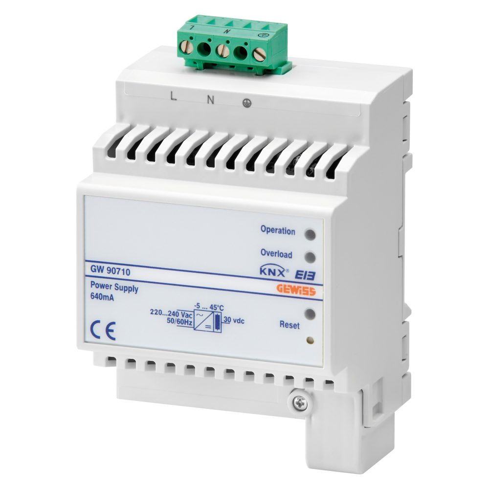  ALIMENTATORE ELETTRONICO AUTOPROTETTO 220-240V - 50/60Hz - 640mA - IP20 - 4 MODULI DIN