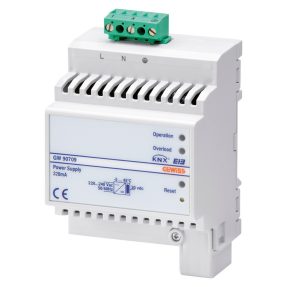 SELF-PROTECTED ELECTRONIC POWER SUPPLY 220-240V - 50/60Hz - 320mA - IP20 - 4 MODULES - DIN RAIL MOUNTING