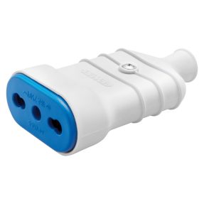 PORTABLE SOCKET-OUTLET - ITALIAN STANDARD - 2P+E 10/16A 250V ac - TYPE P17 DUAL AMPERAGE - WHITE