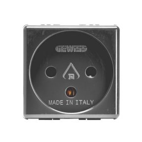 PRIZĂ STANDARD ISRAELIANĂ 250V c.a. - 2P+E 16A - 2 MODULE - SISTEM NEGRU