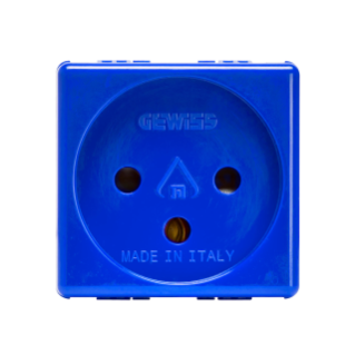 ISRAELI STANDARD SOCKET-OUTLET 250V ac - FOR SPECIAL REQUIREMENTS - 2P+E 16A - 2 MODULES - BLUE - SYSTEM