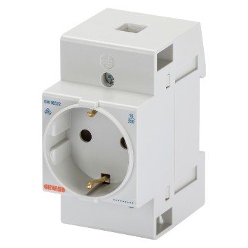  DIN RAIL CONTACTDOOS - DUITSE STANDAARD -2P+A 16 A - 2,5 MODULE