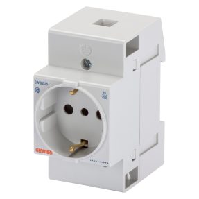 prise modulaire pour rail en50022- standard italien/allemand -2p+t 16a - 2,5 modules