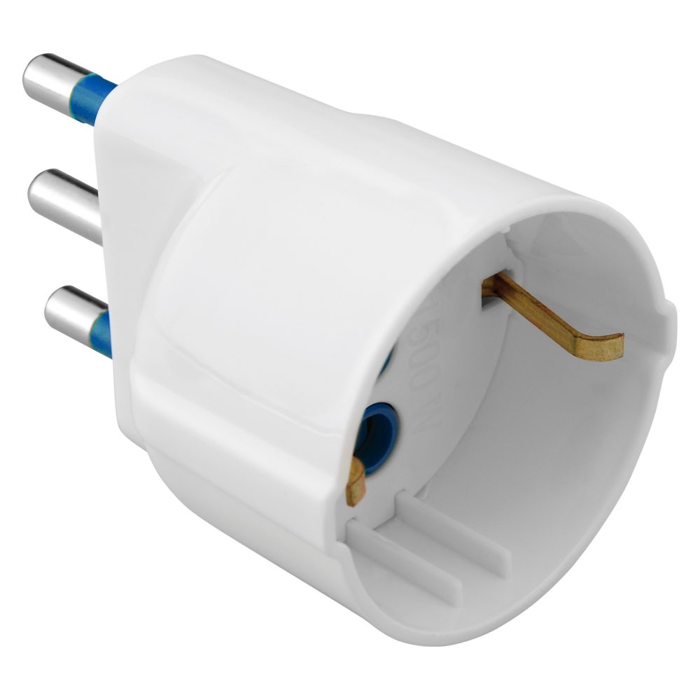  TEKLİ ADAPTÖR - 2P+E 16A S17 - 1 ÇIKIŞLI İTALYAN/ALMAN STANDARDI - 16A - 250V ac - SATEN BEYAZ