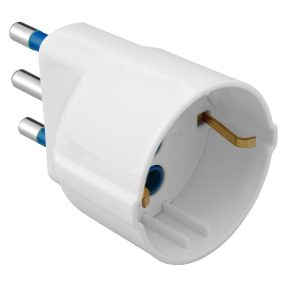 adaptateur unique - 2p+t 16a s17 - 1 sortie standard italien / allemand - 16a - 250 vca - blanc satin