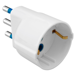 SINGLE ADAPTOR - 2P+E 16A S17 - 1 OUTPUT ITALIAN/GERMAN STANDARD - 16A - 250V ac - SATIN WHITE